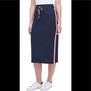 Tommy Hilfiger Side-Stripe Midi Skirt, M